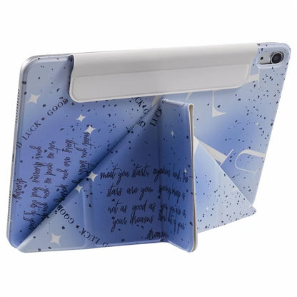 For iPad Air 13 (2024) Case Pattern Print Magnetic Leather Cover with Origami Stand