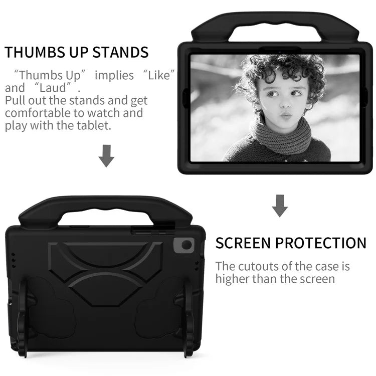 For Samsung Galaxy Tab A9+ Protective Cover Anti-Drop EVA Tablet Case with Thumb Kickstand