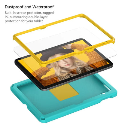 For iPad 10.9 (2022)  /  Air 11 (2024) Case Eagle Pattern Rotating Kickstand Tablet Cover with Shoulder Strap
