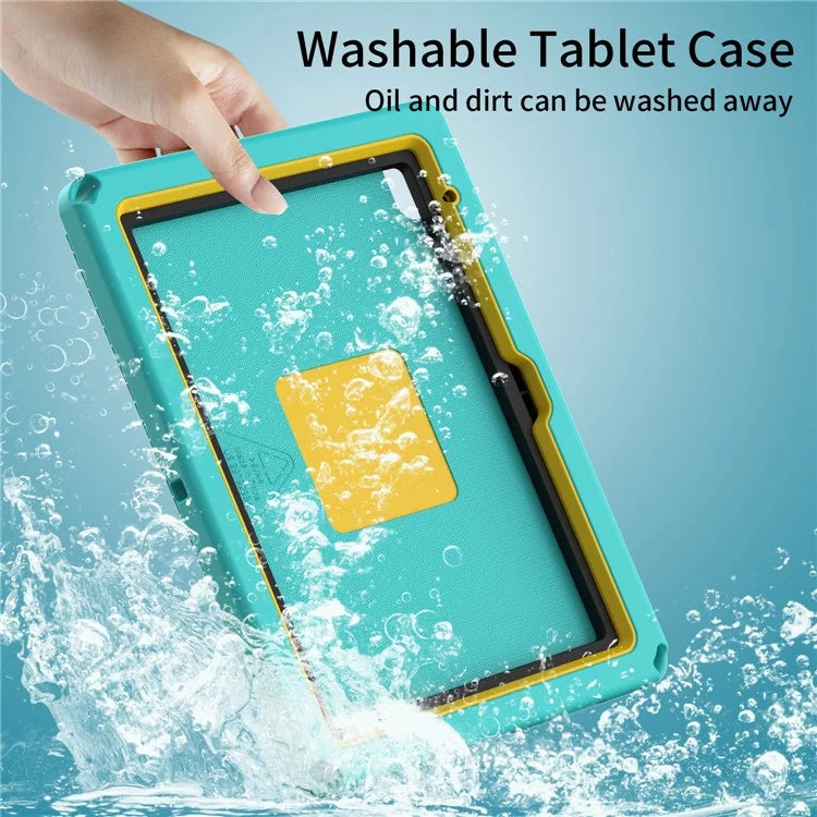 For iPad 10.9 (2022)  /  Air 11 (2024) Case Eagle Pattern Rotating Kickstand Tablet Cover with Shoulder Strap
