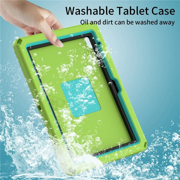 For iPad 10.9 (2022)  /  Air 11 (2024) Case Eagle Pattern Rotating Kickstand Tablet Cover with Shoulder Strap