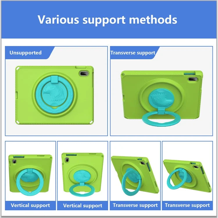 For iPad 10.9 (2022)  /  Air 11 (2024) Case Eagle Pattern Rotating Kickstand Tablet Cover with Shoulder Strap