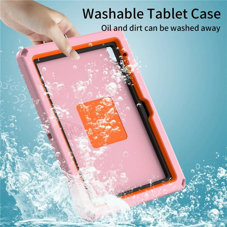 For iPad 10.9 (2022)  /  Air 11 (2024) Case Eagle Pattern Rotating Kickstand Tablet Cover with Shoulder Strap