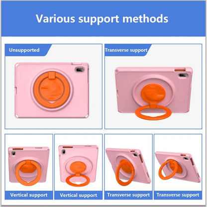 For iPad 10.9 (2022)  /  Air 11 (2024) Case Eagle Pattern Rotating Kickstand Tablet Cover with Shoulder Strap