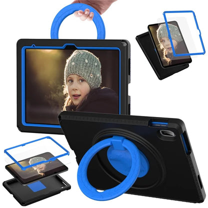 For iPad 10.9 (2022)  /  Air 11 (2024) Case Eagle Pattern Rotating Kickstand Tablet Cover with Shoulder Strap