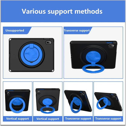 For iPad 10.9 (2022)  /  Air 11 (2024) Case Eagle Pattern Rotating Kickstand Tablet Cover with Shoulder Strap