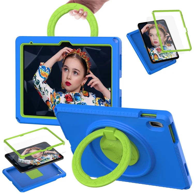 For iPad 10.9 (2022)  /  Air 11 (2024) Case Eagle Pattern Rotating Kickstand Tablet Cover with Shoulder Strap