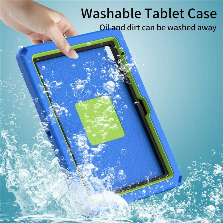 For iPad 10.9 (2022)  /  Air 11 (2024) Case Eagle Pattern Rotating Kickstand Tablet Cover with Shoulder Strap