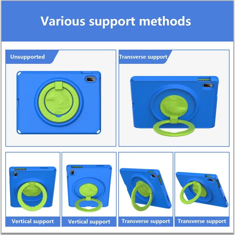 For iPad 10.9 (2022)  /  Air 11 (2024) Case Eagle Pattern Rotating Kickstand Tablet Cover with Shoulder Strap