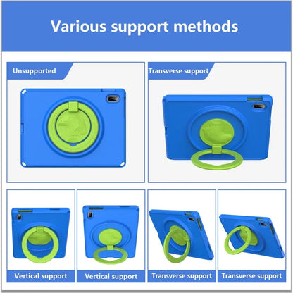 For iPad 10.9 (2022)  /  Air 11 (2024) Case Eagle Pattern Rotating Kickstand Tablet Cover with Shoulder Strap