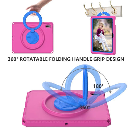 For iPad 10.9 (2022)  /  Air 11 (2024) Case Eagle Pattern Rotating Kickstand Tablet Cover with Shoulder Strap