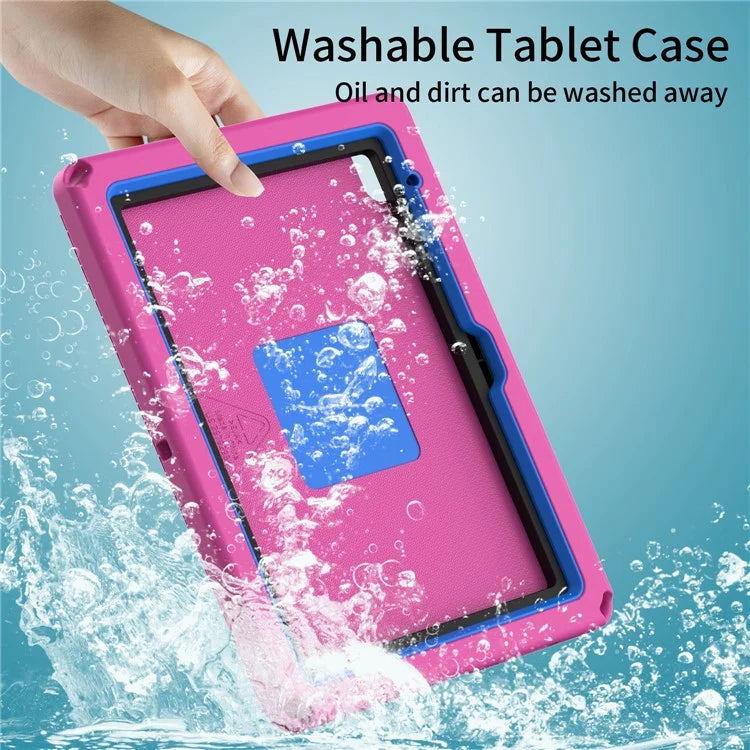For iPad 10.9 (2022)  /  Air 11 (2024) Case Eagle Pattern Rotating Kickstand Tablet Cover with Shoulder Strap