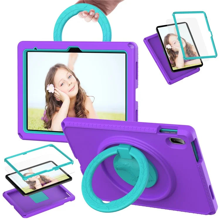 For iPad 10.9 (2022)  /  Air 11 (2024) Case Eagle Pattern Rotating Kickstand Tablet Cover with Shoulder Strap