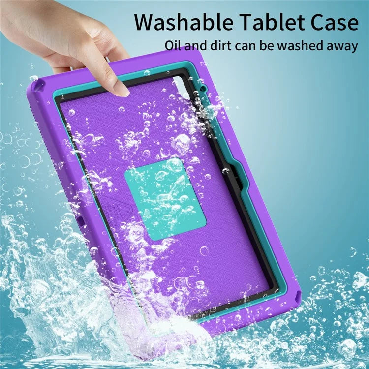 For iPad 10.9 (2022)  /  Air 11 (2024) Case Eagle Pattern Rotating Kickstand Tablet Cover with Shoulder Strap