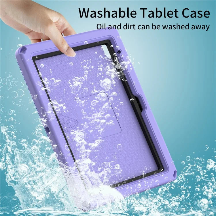 For iPad 10.9 (2022)  /  Air 11 (2024) Case Eagle Pattern Rotating Kickstand Tablet Cover with Shoulder Strap