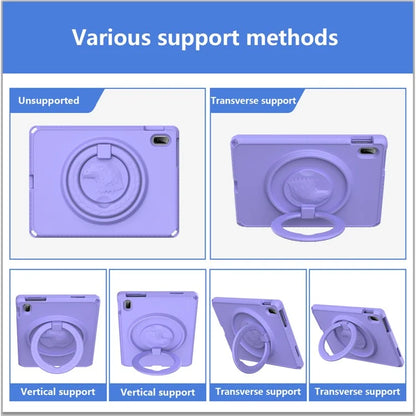 For iPad 10.9 (2022)  /  Air 11 (2024) Case Eagle Pattern Rotating Kickstand Tablet Cover with Shoulder Strap