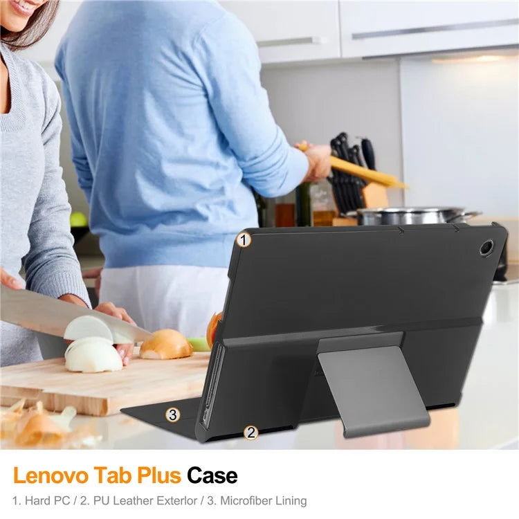 For Lenovo Tab Plus Stand Case Pattern Print Leather Tablet Cover