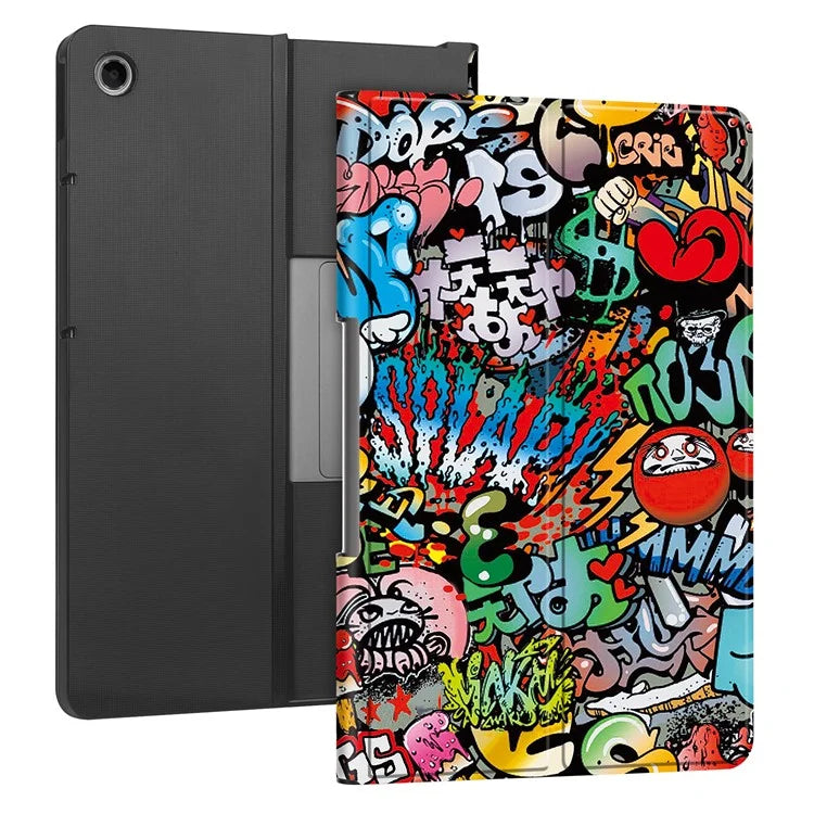 For Lenovo Tab Plus Stand Case Pattern Print Leather Tablet Cover