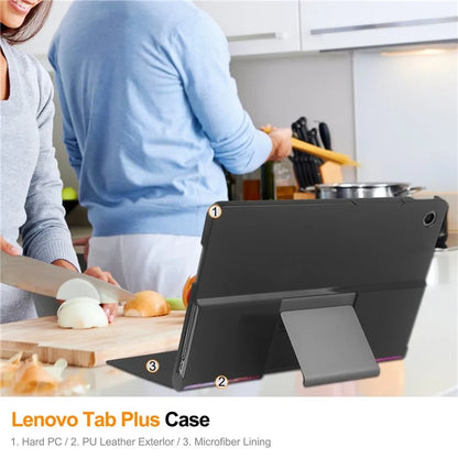 For Lenovo Tab Plus Stand Case Pattern Print Leather Tablet Cover