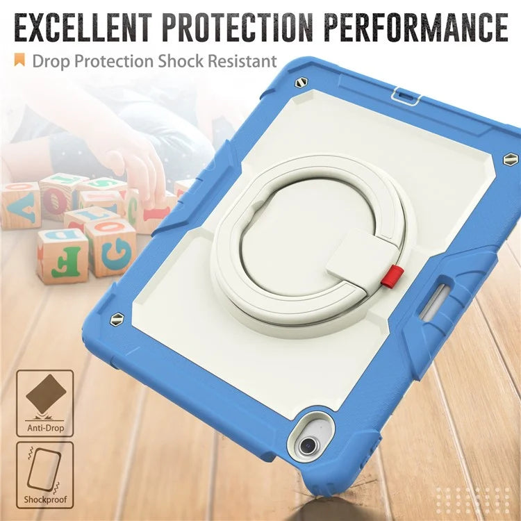 For iPad Air 13 (2024) Case Hand Grip Kickstand PC+Silicone Tablet Cover with Strap
