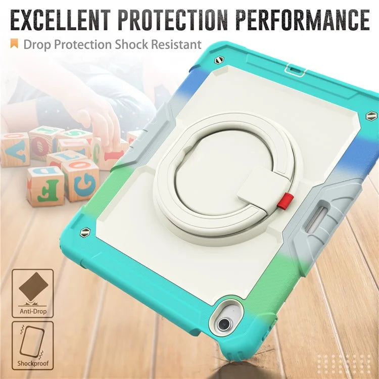 For iPad Air 13 (2024) Kickstand Case PC+Silicone Tablet Cover with Strap