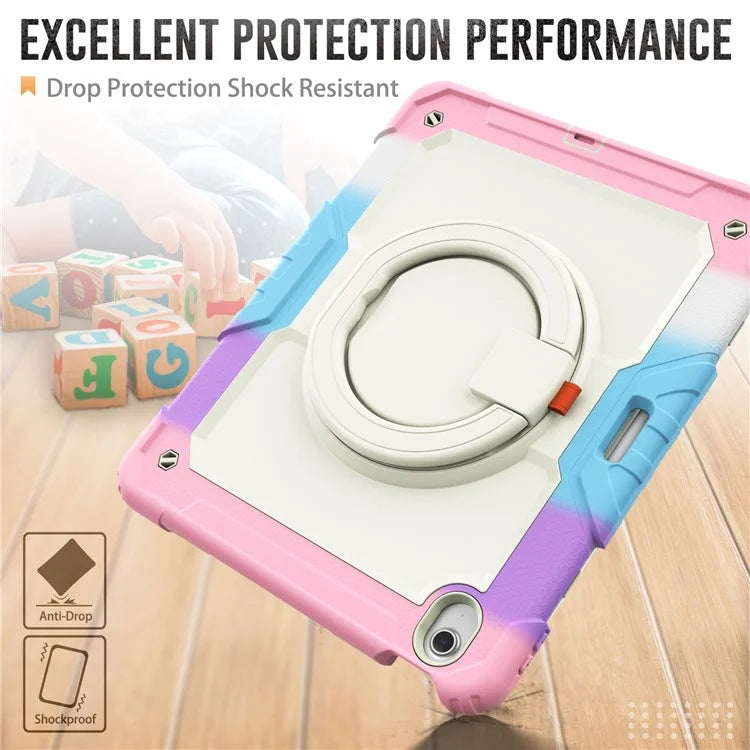 For iPad Air 13 (2024) Kickstand Case PC+Silicone Tablet Cover with Strap
