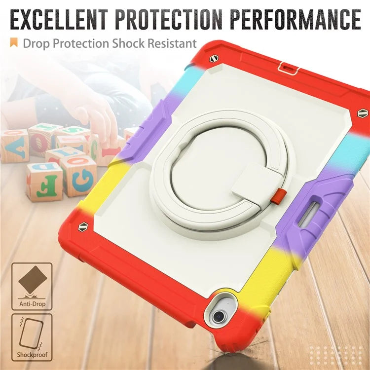 For iPad Air 13 (2024) Kickstand Case PC+Silicone Tablet Cover with Strap