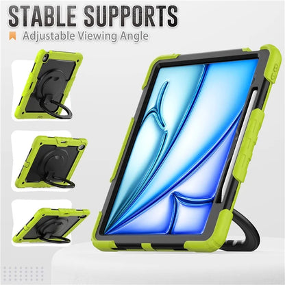 For iPad Air 13 (2024) Case PC+Silicone Tablet Cover with Kickstand, Strap