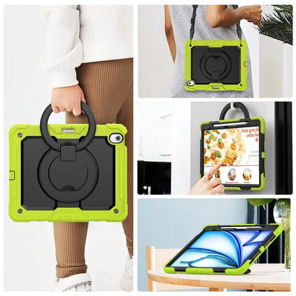 For iPad Air 13 (2024) Case PC+Silicone Tablet Cover with Kickstand, Strap
