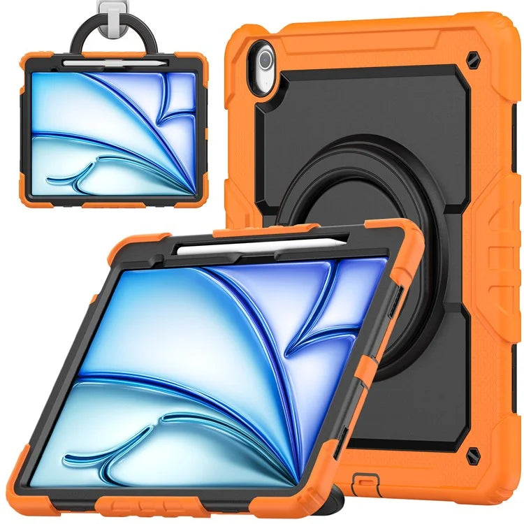 For iPad Air 13 (2024) Case PC+Silicone Tablet Cover with Kickstand, Strap