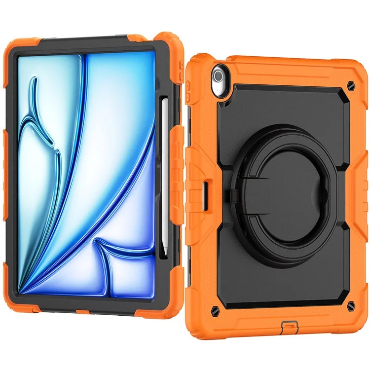 For iPad Air 13 (2024) Case PC+Silicone Tablet Cover with Kickstand, Strap