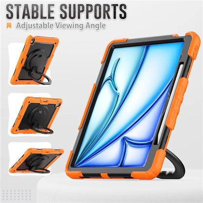For iPad Air 13 (2024) Case PC+Silicone Tablet Cover with Kickstand, Strap
