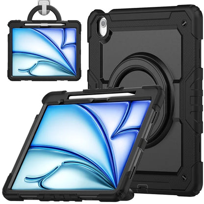 For iPad Air 13 (2024) Case PC+Silicone Tablet Cover with Kickstand, Strap