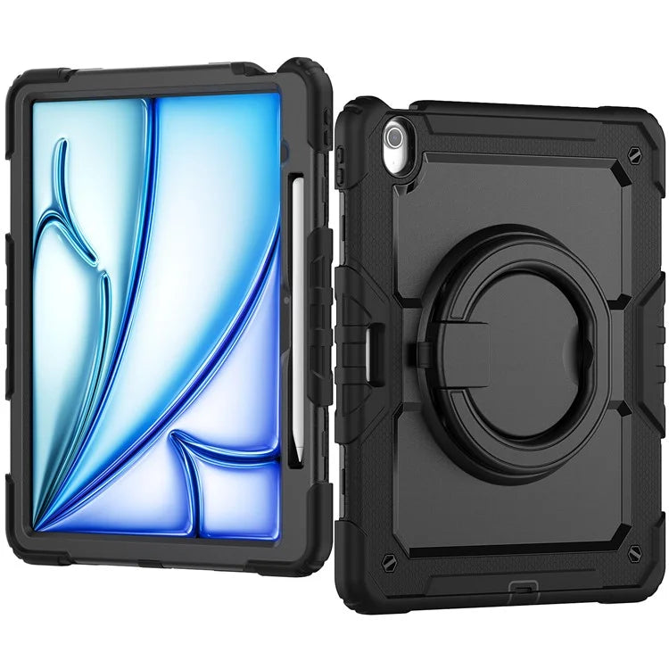 For iPad Air 13 (2024) Case PC+Silicone Tablet Cover with Kickstand, Strap