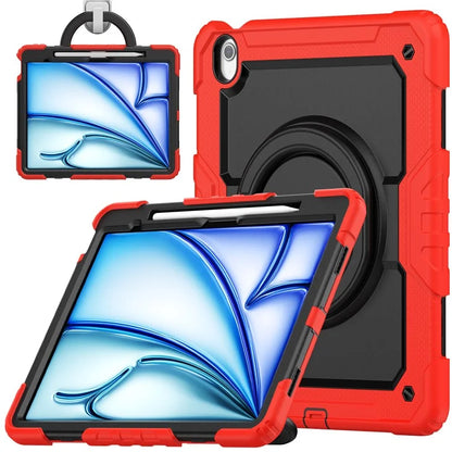 For iPad Air 13 (2024) Case PC+Silicone Tablet Cover with Kickstand, Strap
