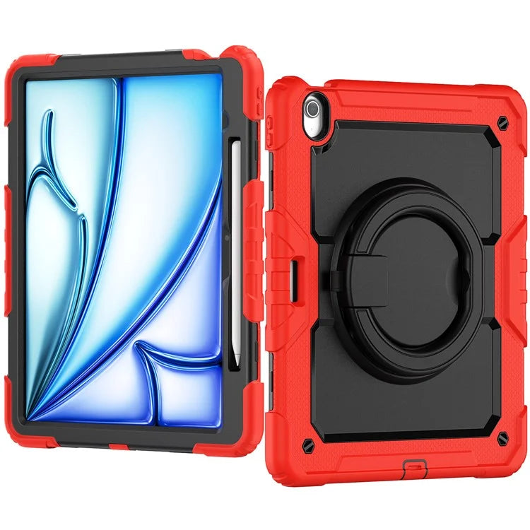 For iPad Air 13 (2024) Case PC+Silicone Tablet Cover with Kickstand, Strap