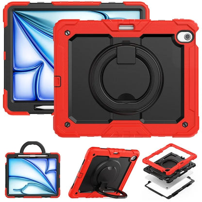 For iPad Air 13 (2024) Case PC+Silicone Tablet Cover with Kickstand, Strap