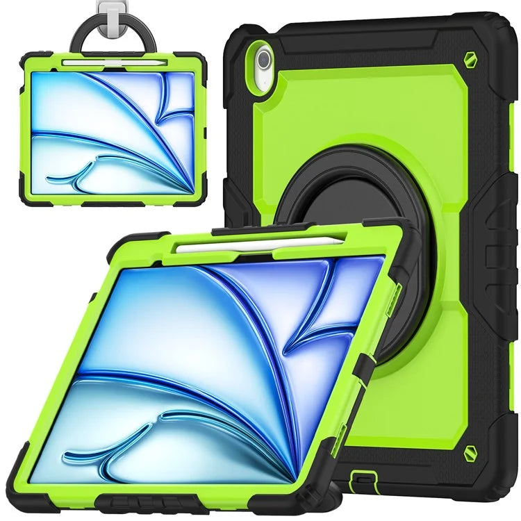 For iPad Air 13 (2024) Case PC+Silicone Tablet Cover with Kickstand, Strap
