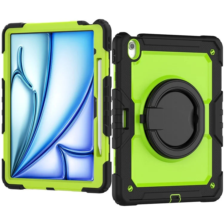 For iPad Air 13 (2024) Case PC+Silicone Tablet Cover with Kickstand, Strap