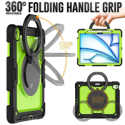 For iPad Air 13 (2024) Case PC+Silicone Tablet Cover with Kickstand, Strap