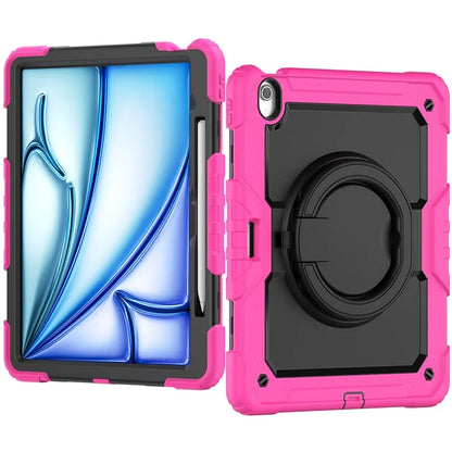 For iPad Air 13 (2024) Case PC+Silicone Tablet Cover with Kickstand, Strap