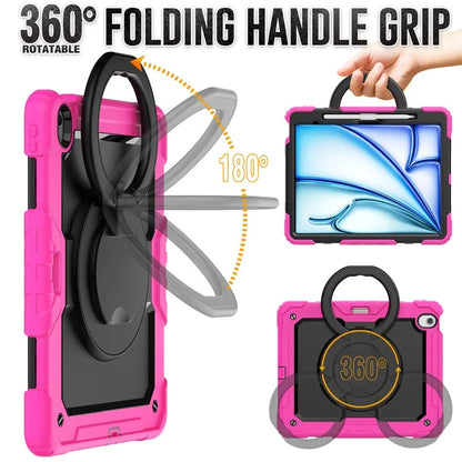 For iPad Air 13 (2024) Case PC+Silicone Tablet Cover with Kickstand, Strap