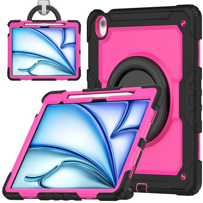 For iPad Air 13 (2024) Case PC+Silicone Tablet Cover with Kickstand, Strap