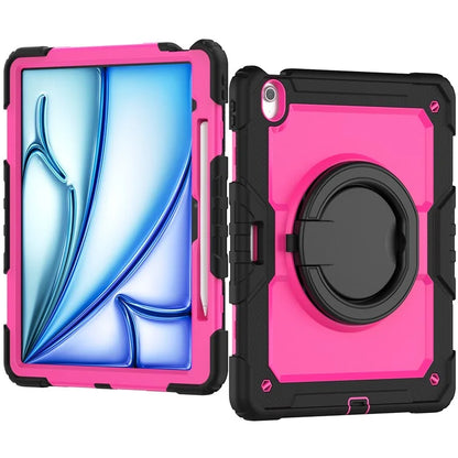 For iPad Air 13 (2024) Case PC+Silicone Tablet Cover with Kickstand, Strap