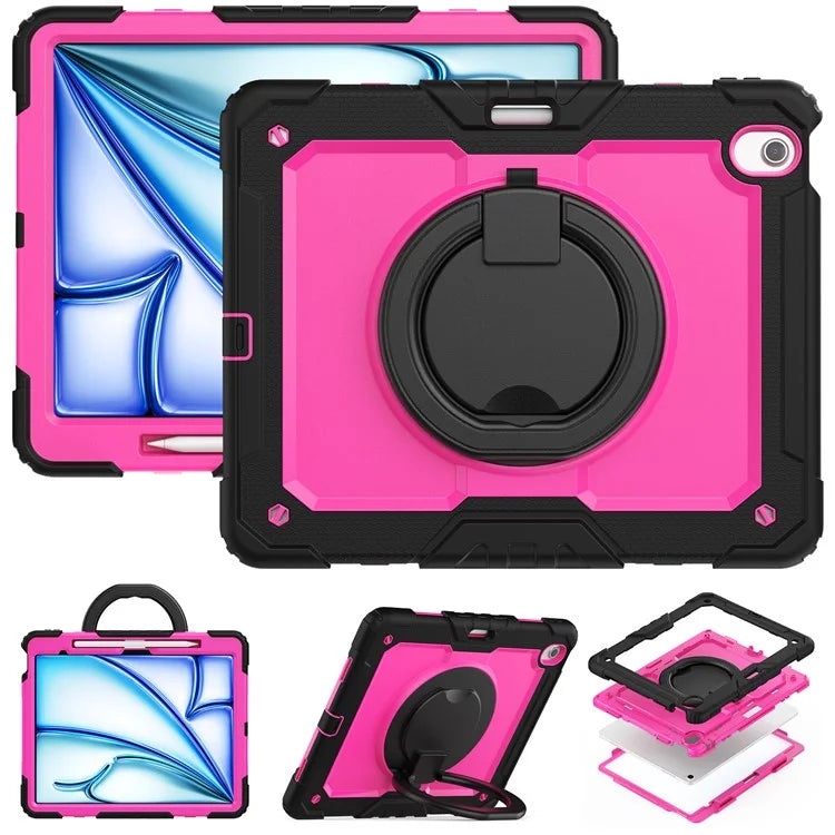 For iPad Air 13 (2024) Case PC+Silicone Tablet Cover with Kickstand, Strap