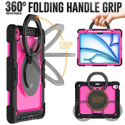 For iPad Air 13 (2024) Case PC+Silicone Tablet Cover with Kickstand, Strap