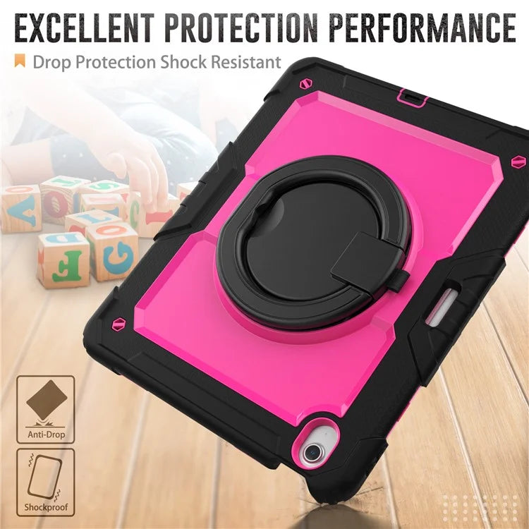 For iPad Air 13 (2024) Case PC+Silicone Tablet Cover with Kickstand, Strap