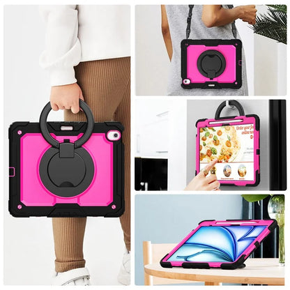 For iPad Air 13 (2024) Case PC+Silicone Tablet Cover with Kickstand, Strap