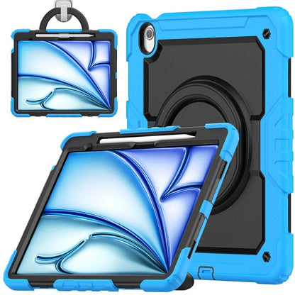 For iPad Air 13 (2024) Case PC+Silicone Tablet Cover with Kickstand, Strap