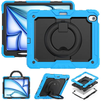 For iPad Air 13 (2024) Case PC+Silicone Tablet Cover with Kickstand, Strap